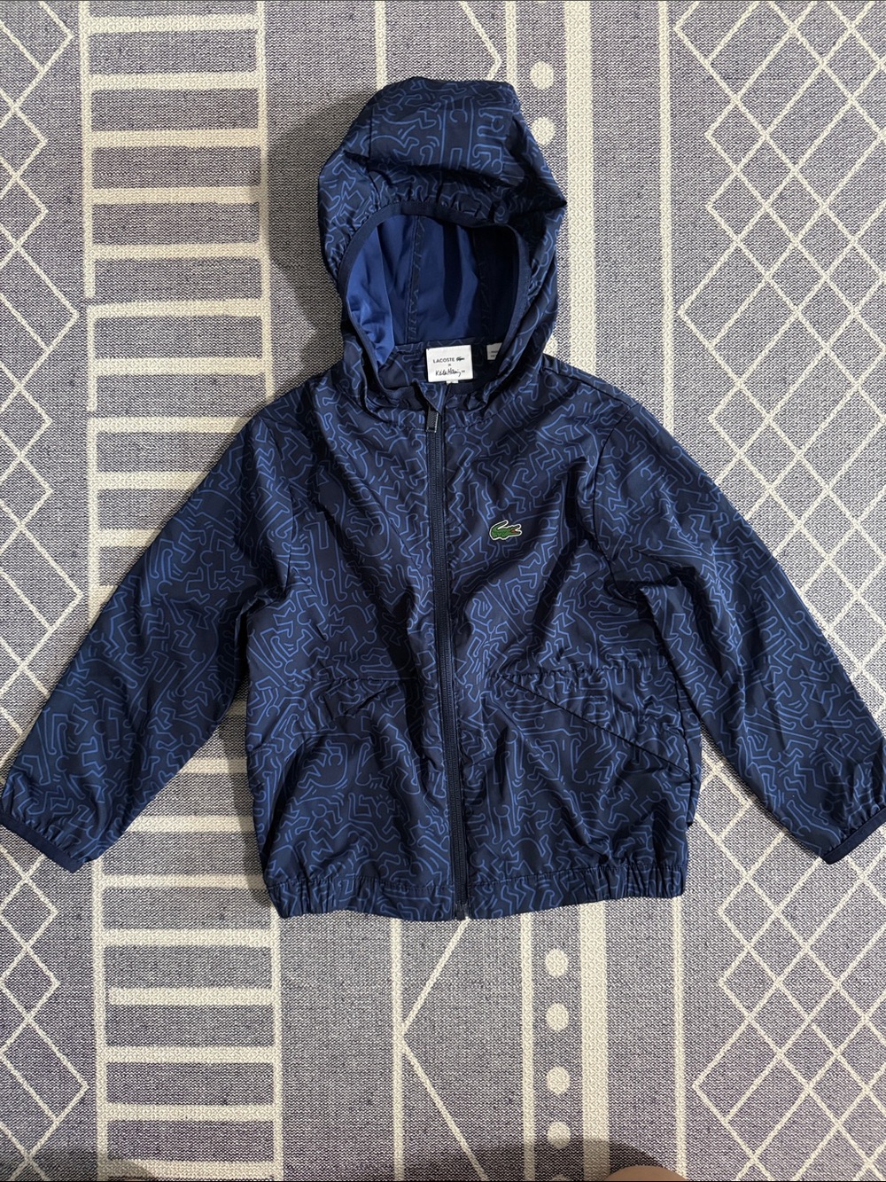 Lacoste x Keith Haring kids Navy Hooded Rain Jacket